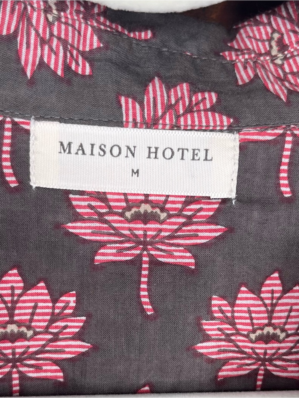 Maison Hotel Cohen Blouse Lotus Mondrian Pink Lotus Print Cotton Boho Western M - Picture 7 of 15